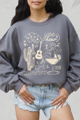 UL180-E3097 Cowgirl Country Music Graphic Sweatshirt $20