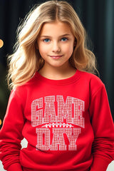 UL180B-E3126Z Red Gingham Game Day Kids Graphic Sweatshirt $20