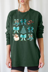 UL240-E3180 Western Christmas Graphic Long Sleeve Tee $13.75