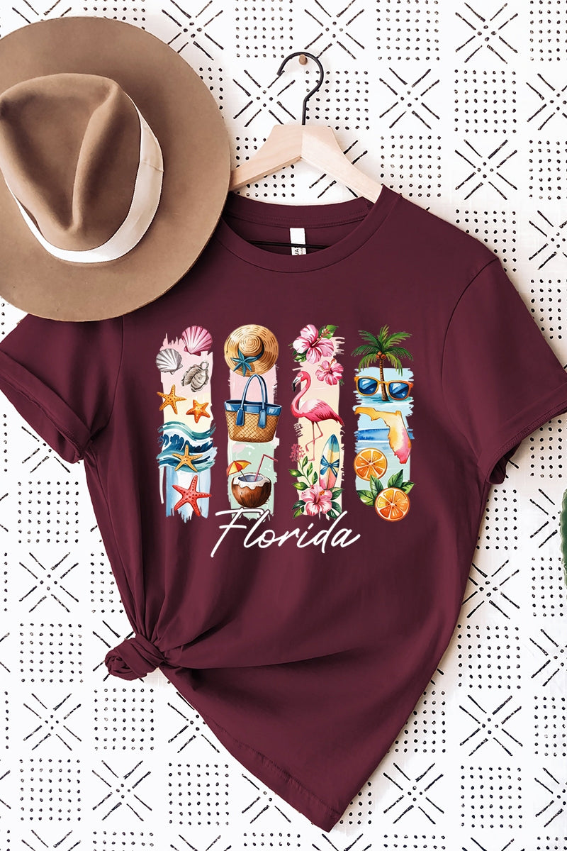US3001P-E3061FL Florida State Brushstroke Graphic Plus Tee $16
