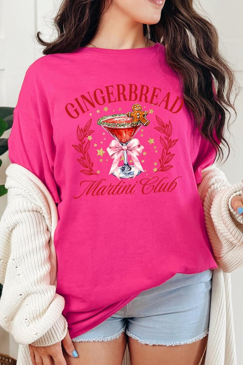 5000-E3216 Gingerbread Martini Club Graphic Heavy Cotton Tee $9