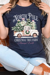 US3001-E3174 North Pole Christmas Graphic Tee $12.5
