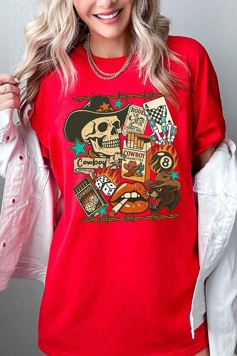 5000P-E3096 Vintage Western Collage Plus Heavy Cotton Tee $12.75