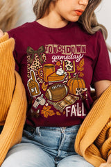 US3001-E3134 Fall Football Collage Graphic Tee $12.5