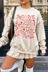 UL180P-E3181 Christmas Doodle Graphic Plus Sweatshirt $25