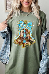 5000P-E3184 Turquoise Christmas Tree Graphic Plus Heavy Cotton Tee $12.75