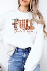 UL180-E3071 Fall Vibes Rustic Script Graphic Sweatshirt $20