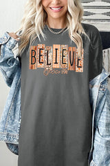 5000P-E3167 Believe Fall Christian Graphic Plus Heavy Cotton Tee $12.75
