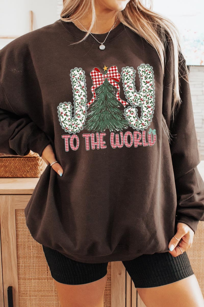 UL180-E3213 Joy to the World Graphic Sweatshirt $20