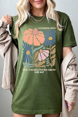 US3001P-E3067 Consider the Wildflowers Graphic Plus Tee $16
