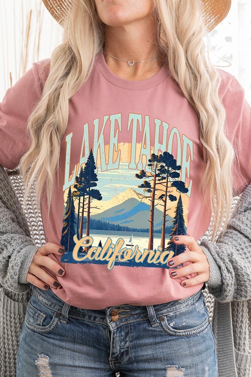US3001-E3059 Lake Tahoe Graphic Tee $12.5