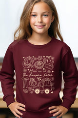 UL180B-E3163Z Pumpkin Patch Doodle Kids Graphic Sweatshirt $20