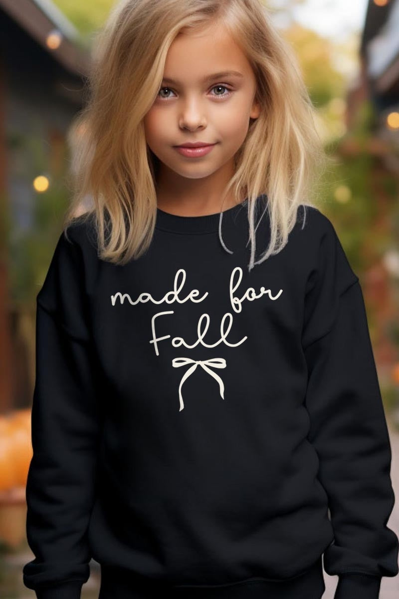 UL180B-E3151Z Made For Fall Kids Graphic Sweatshirt $20