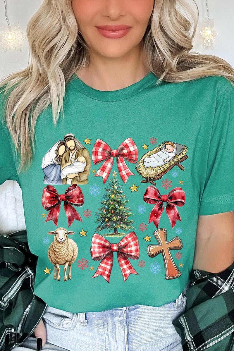 US3001-E3219 Nativity Scene Christmas Graphic Tee $12.5
