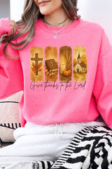 UL180P-E3169 Give Thanks To The Lord Graphic Plus Sweatshirt $25