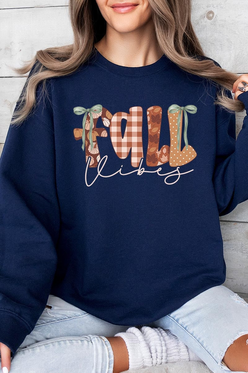 UL180-E3071 Fall Vibes Rustic Script Graphic Sweatshirt $20