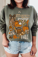 UL180-E3134 Fall Football Collage Graphic Sweatshirt $20