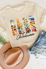 US3001P-E3061OK Oklahoma State Brushstroke Graphic Plus Tee $16