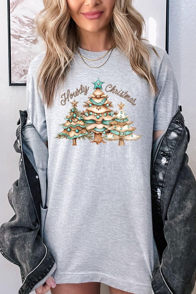 US3001-E3185 Howdy Christmas Graphic Tee $12.5