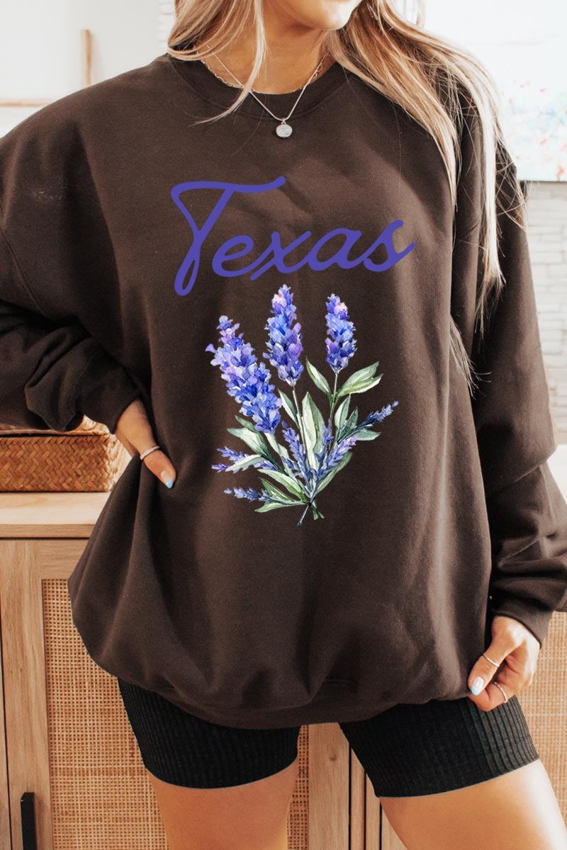 UL180P-E3060 Texas Bluebonnet Graphic Plus Sweatshirt $25