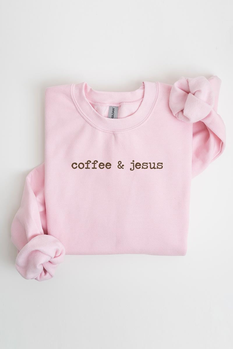 UL180-E3209 Coffee & Jesus Graphic Sweatshirt $20