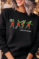 UL180P-E3203 Grinch Dance Funny Christmas Graphic Plus Sweatshirt $25