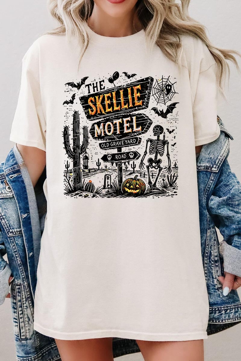 5000P-E3108 Skellie Motel Halloween Plus Heavy Cotton Tee $12.75
