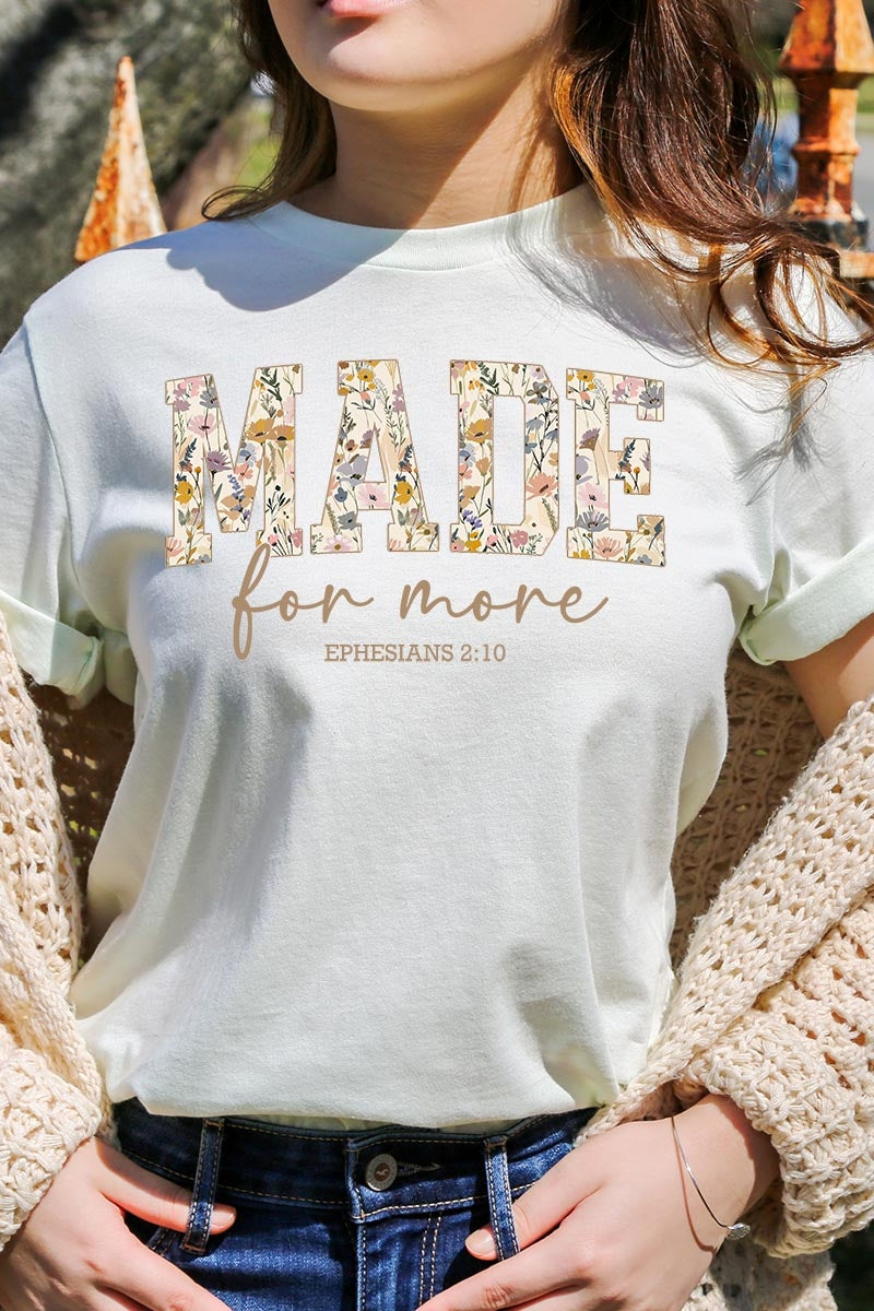 US3001P-E3068 Made for More Faith Graphic Plus Tee $16