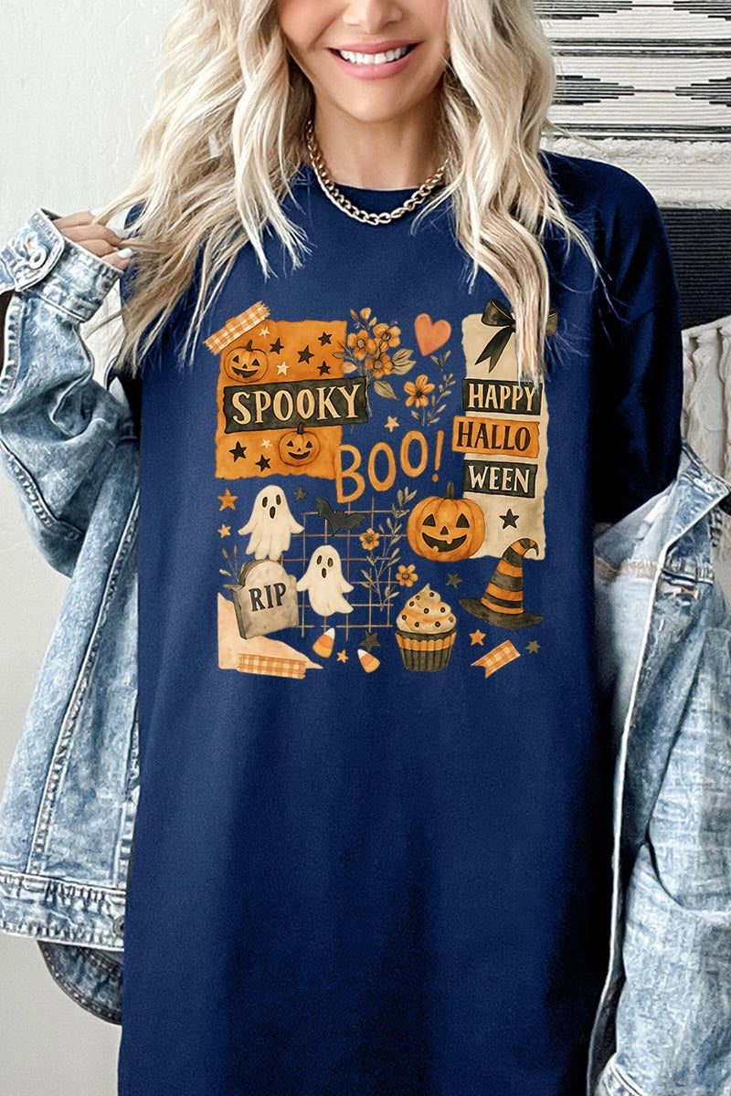 5000-E3084 Halloween collage Graphic Heavy Cotton Tee $9