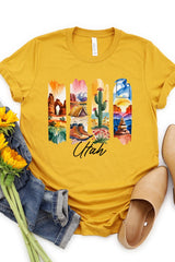 US3001-E3061UT Utah State Brushstroke Graphic Tee $12.5