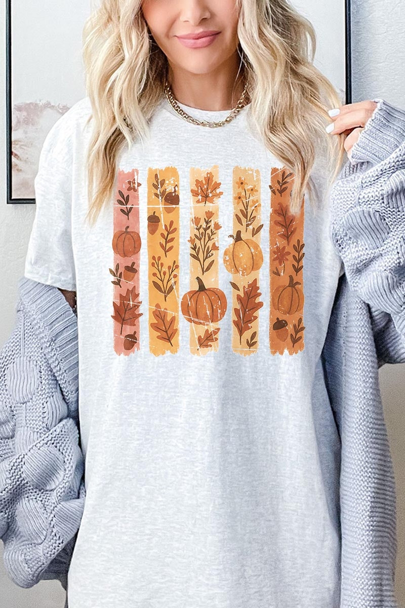 5000-E3110 Brushstroke Boho Fall Graphic Heavy Cotton Tee $9