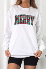 UL240-E3210 Classic Plaid Merry Graphic Long Sleeve Tee $13.75