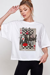 CTS-E3099 Retro Wildcard Graphic Relaxed Crop Top $11