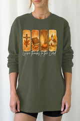 UL240P-E3169 Give Thanks To The Lord Graphic Plus Long Sleeve Tee $17