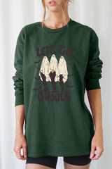 UL240-E3160 Letu2019s Go Ghouls Ghost Graphic Long Sleeve Tee $13.75