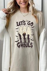 5000P-E3160 Letu2019s Go Ghouls Ghost Graphic Plus Heavy Cotton Tee $12.75