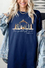 5000-E3183 Nativity Gift Graphic Heavy Cotton Tee $9