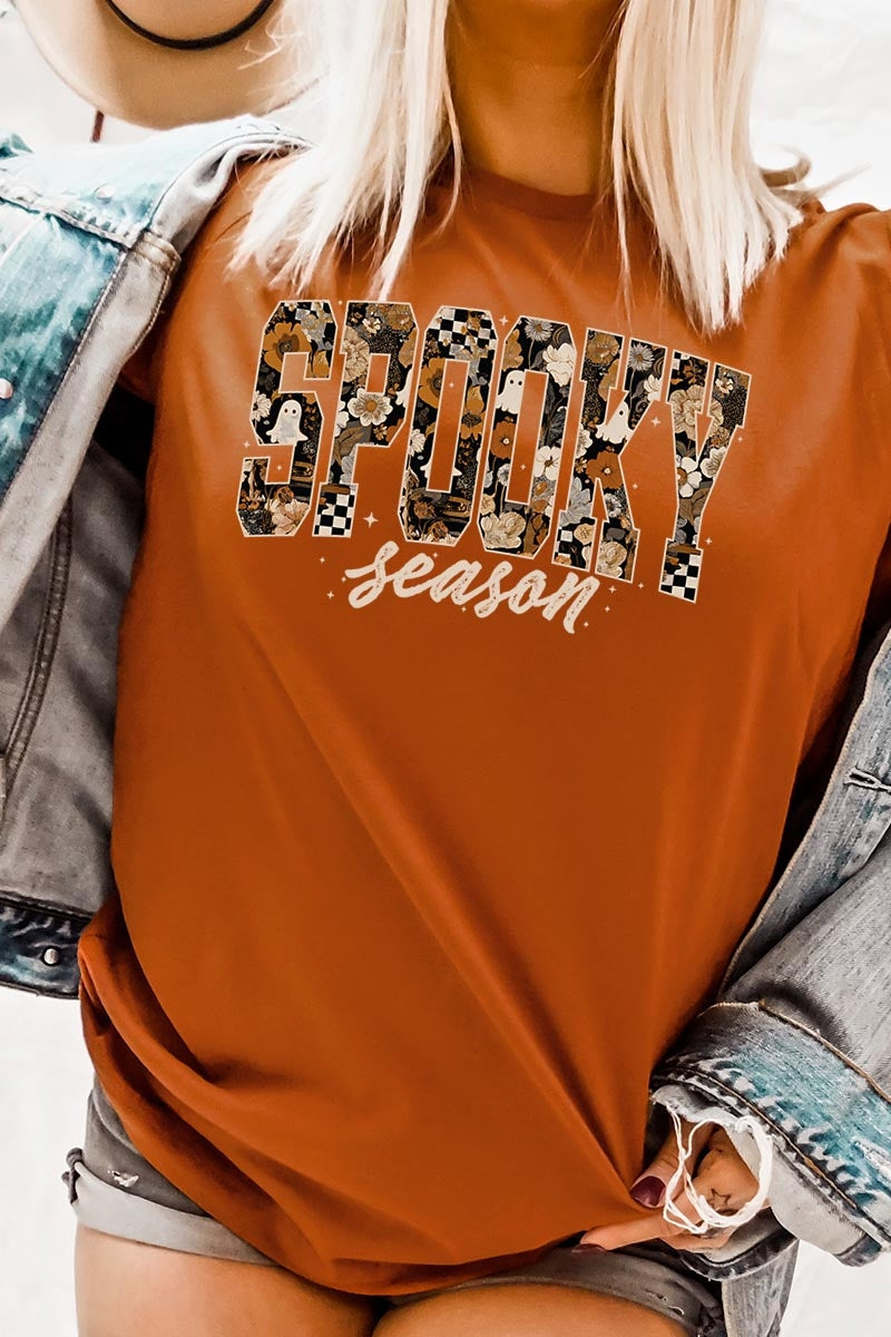 US3001-E3105 Spooky Season Halloween Graphic Tee $12.5