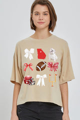 CTS-E3080 Georgia Football Graphic Relaxed Crop Top $11