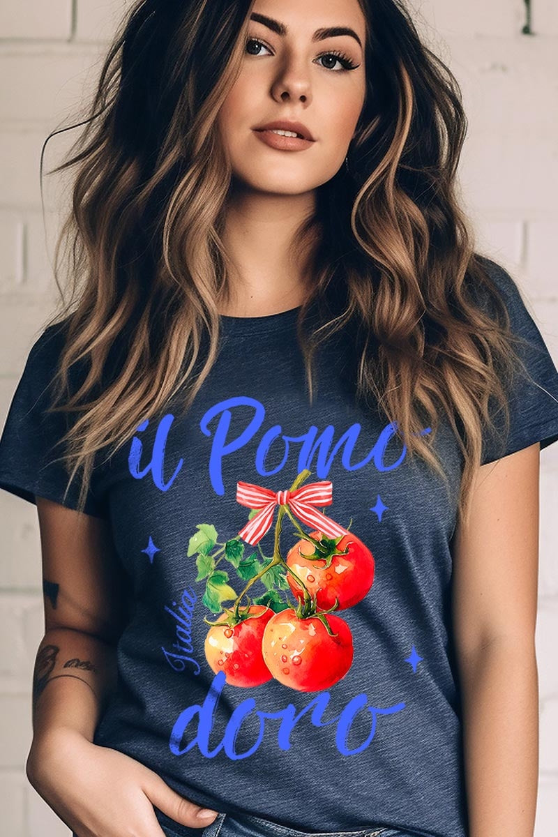US3001-E3070 Il Pomodoro Tomato Art Graphic Tee $12.5