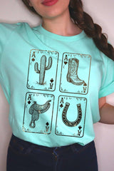 US3001P-E3094 Western Cowgirl Card Graphic Plus Tee $16