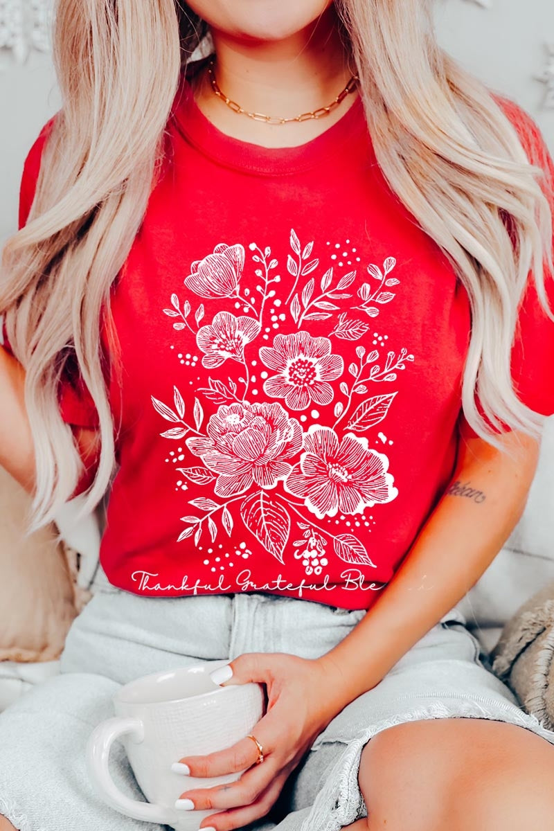 US3001-E3155 Neutral Thanksgiving Graphic Tee $12.5