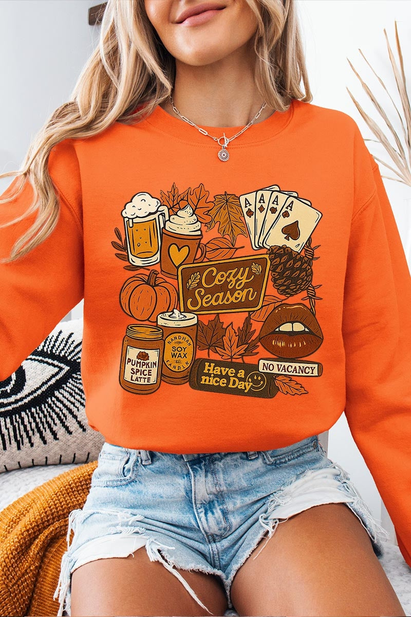 UL180-E3119 Retro Fall Collage Graphic Sweatshirt $20