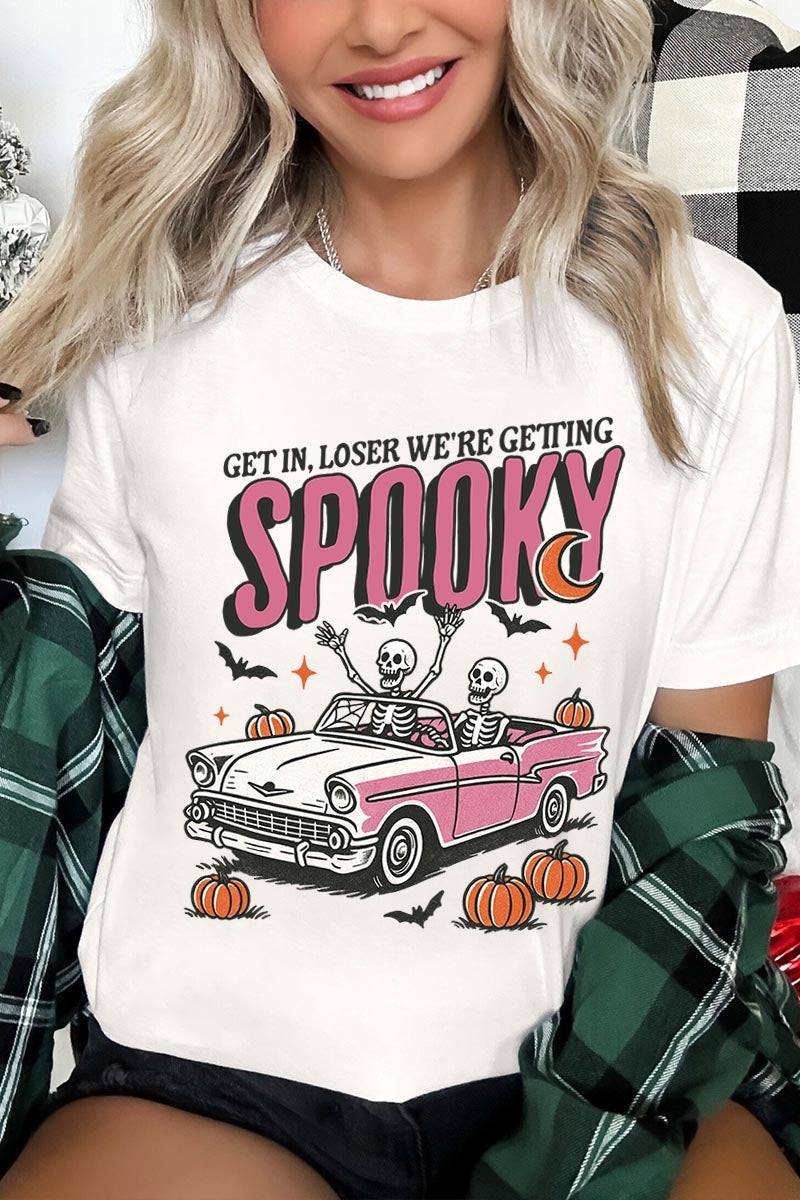 US3001P-E3142 Spooky Skeleton Graphic Plus Tee $16