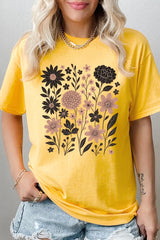 5000-E3178 Fall Floral Garden Graphic Heavy Cotton Tee $9