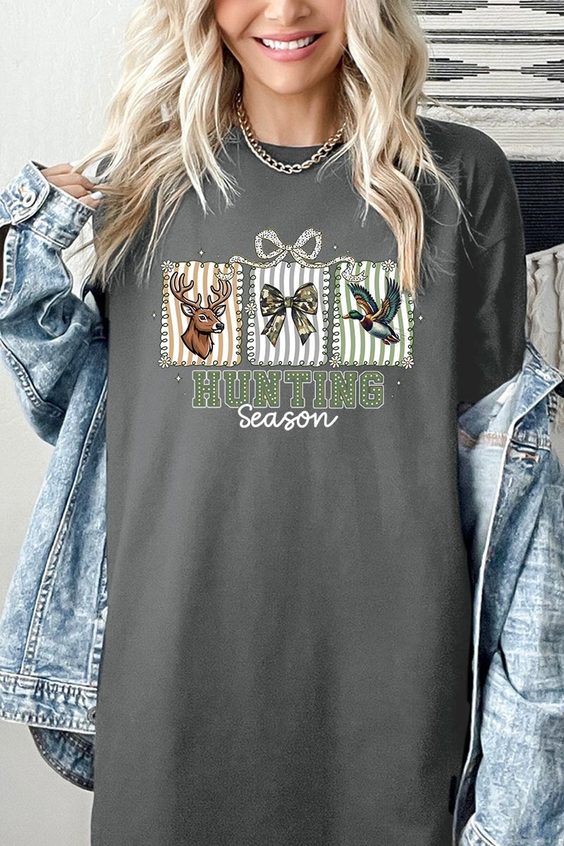 5000-E3192 Deer & Duck Hunting Season Graphic Heavy Cotton Tee $9