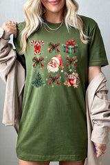 US3001-E3217 Santa Gifts & Bows Christmas Graphic Tee $12.5