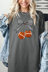 5000P-E3055 Football Cherries Graphic Plus Heavy Cotton Tee $12.75