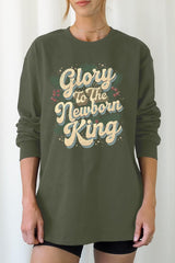 UL240-E3220 Glory to the Newborn King Graphic Long Sleeve Tee $13.75