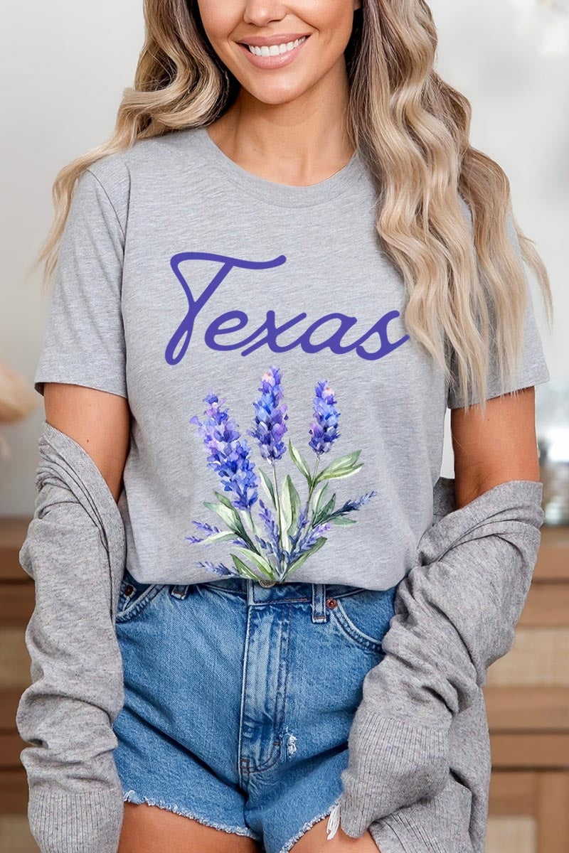 US3001P-E3060 Texas Bluebonnet Graphic Plus Tee $16